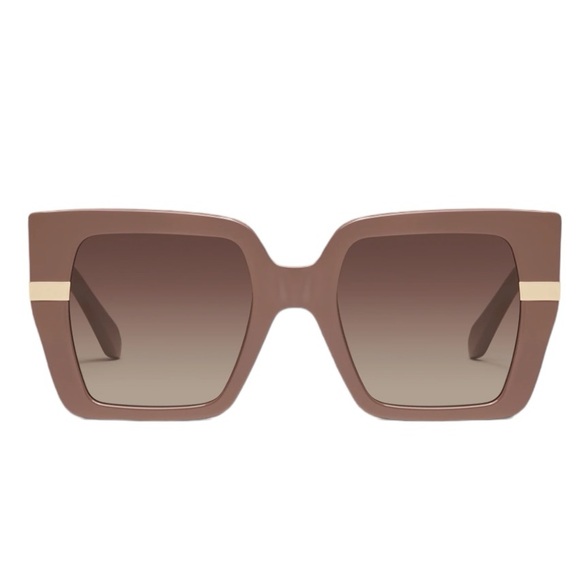 Quay Notorious Brown Gradient Square Sunglasses Doe Frame / Brown Lens New - Picture 1 of 13